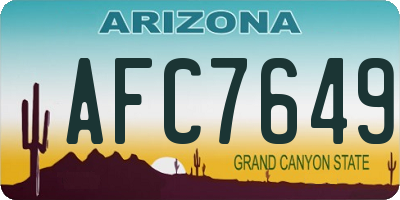 AZ license plate AFC7649