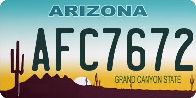 AZ license plate AFC7672