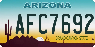 AZ license plate AFC7692