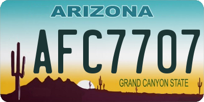 AZ license plate AFC7707