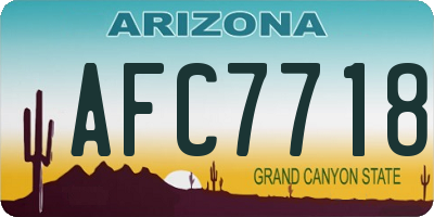 AZ license plate AFC7718