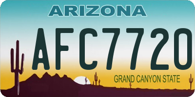 AZ license plate AFC7720