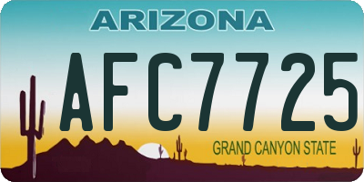AZ license plate AFC7725