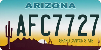 AZ license plate AFC7727