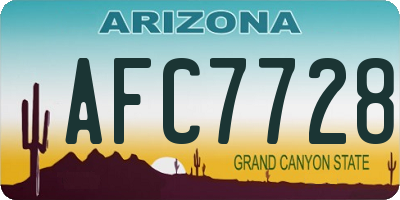 AZ license plate AFC7728