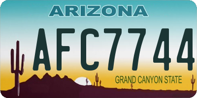 AZ license plate AFC7744