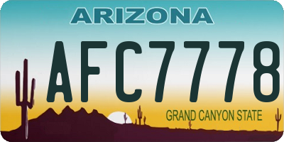 AZ license plate AFC7778
