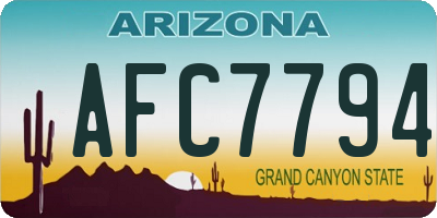 AZ license plate AFC7794