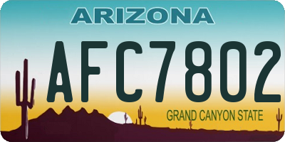 AZ license plate AFC7802