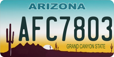 AZ license plate AFC7803