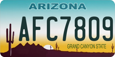 AZ license plate AFC7809