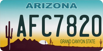 AZ license plate AFC7820