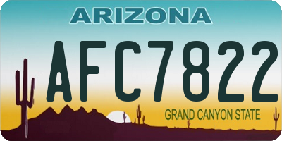 AZ license plate AFC7822