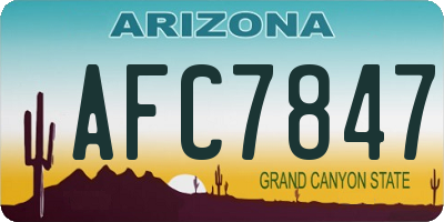 AZ license plate AFC7847