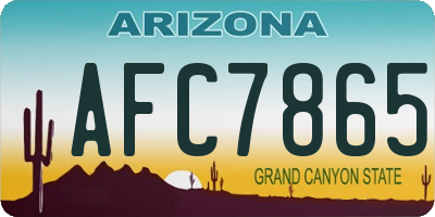 AZ license plate AFC7865