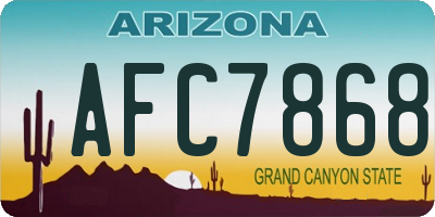 AZ license plate AFC7868
