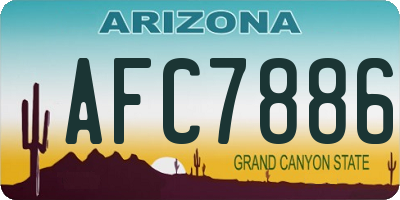 AZ license plate AFC7886