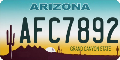 AZ license plate AFC7892