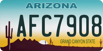 AZ license plate AFC7908