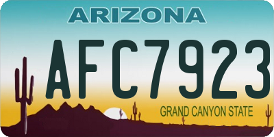 AZ license plate AFC7923