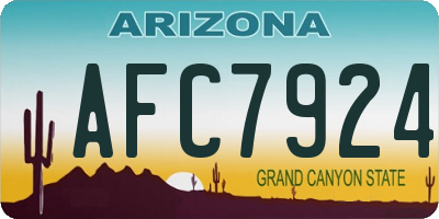 AZ license plate AFC7924