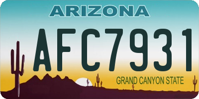 AZ license plate AFC7931