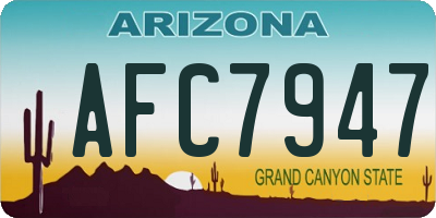 AZ license plate AFC7947