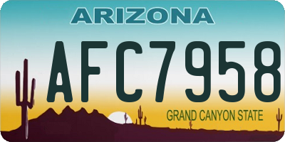 AZ license plate AFC7958