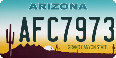 AZ license plate AFC7973
