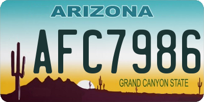 AZ license plate AFC7986