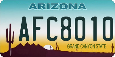 AZ license plate AFC8010