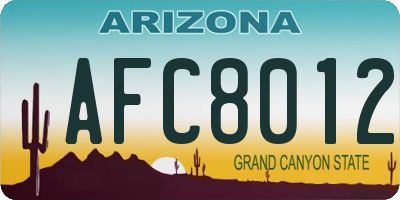 AZ license plate AFC8012