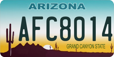 AZ license plate AFC8014