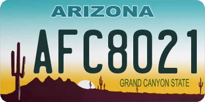 AZ license plate AFC8021