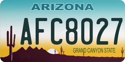 AZ license plate AFC8027