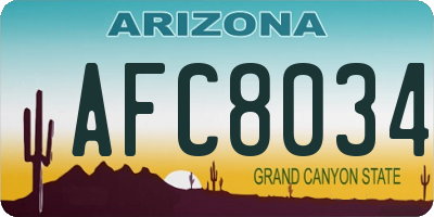 AZ license plate AFC8034
