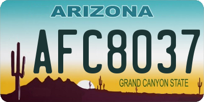 AZ license plate AFC8037