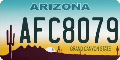 AZ license plate AFC8079