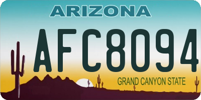 AZ license plate AFC8094