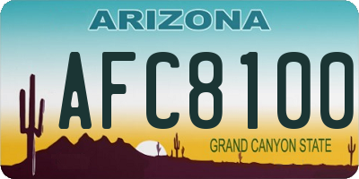 AZ license plate AFC8100