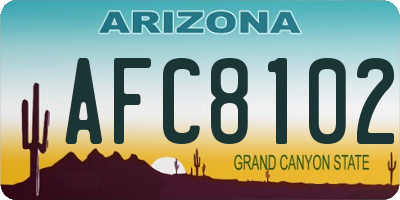AZ license plate AFC8102