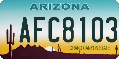AZ license plate AFC8103