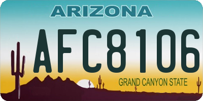 AZ license plate AFC8106