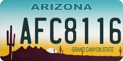 AZ license plate AFC8116