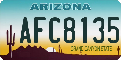 AZ license plate AFC8135