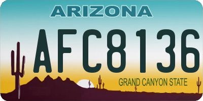 AZ license plate AFC8136
