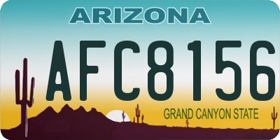 AZ license plate AFC8156