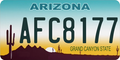 AZ license plate AFC8177