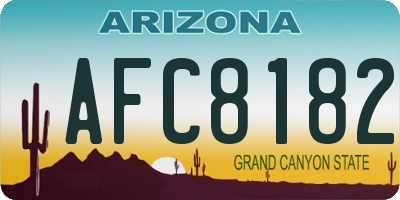 AZ license plate AFC8182