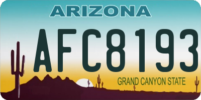 AZ license plate AFC8193